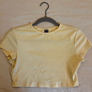 yellow SHEIN cropped tee (size M)